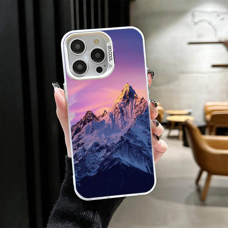 Mountain Peaks Landscape Soft Phone Case for iPhone 15 16 17 Pro Max 17Air 16E 14 Plus 13 12 Mini Shockproof Cover Back Shell