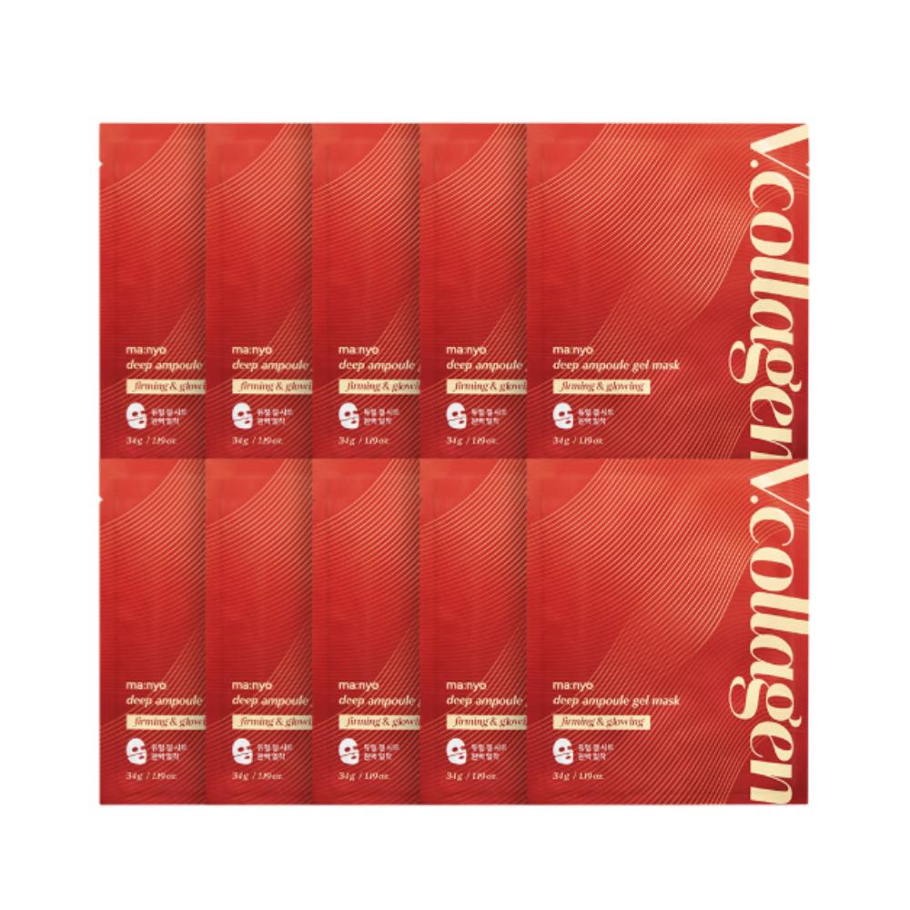 

ma:nyo V Collagen Deep Ampoule Gel Mask 10 Sheets | Firming & Elasticity Boosting Vegan Collagen K-Beauty Facial Mask