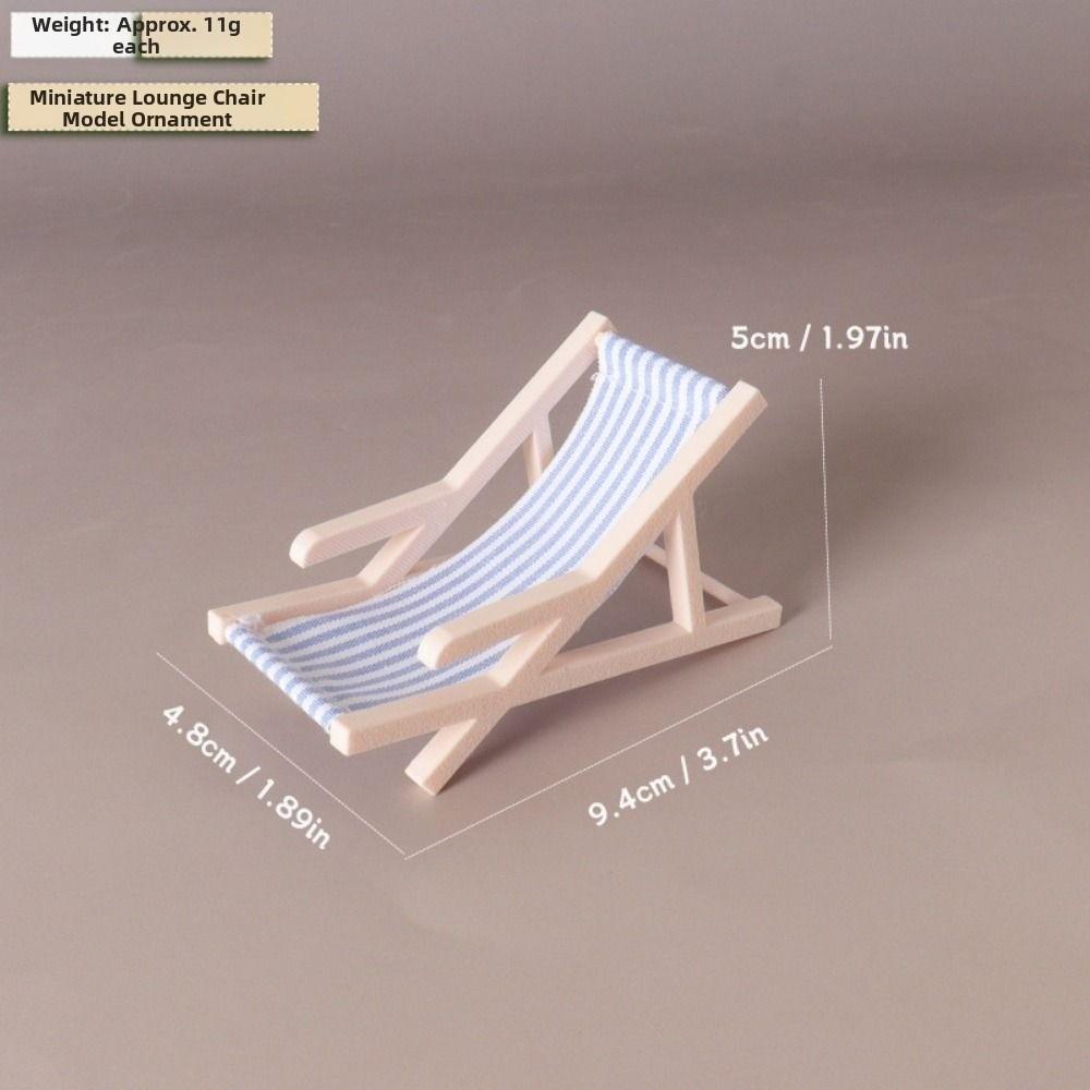 Plastic Foldable Beach Chair Model Mini Doll Summer Vacation Chair For OB11 Doll