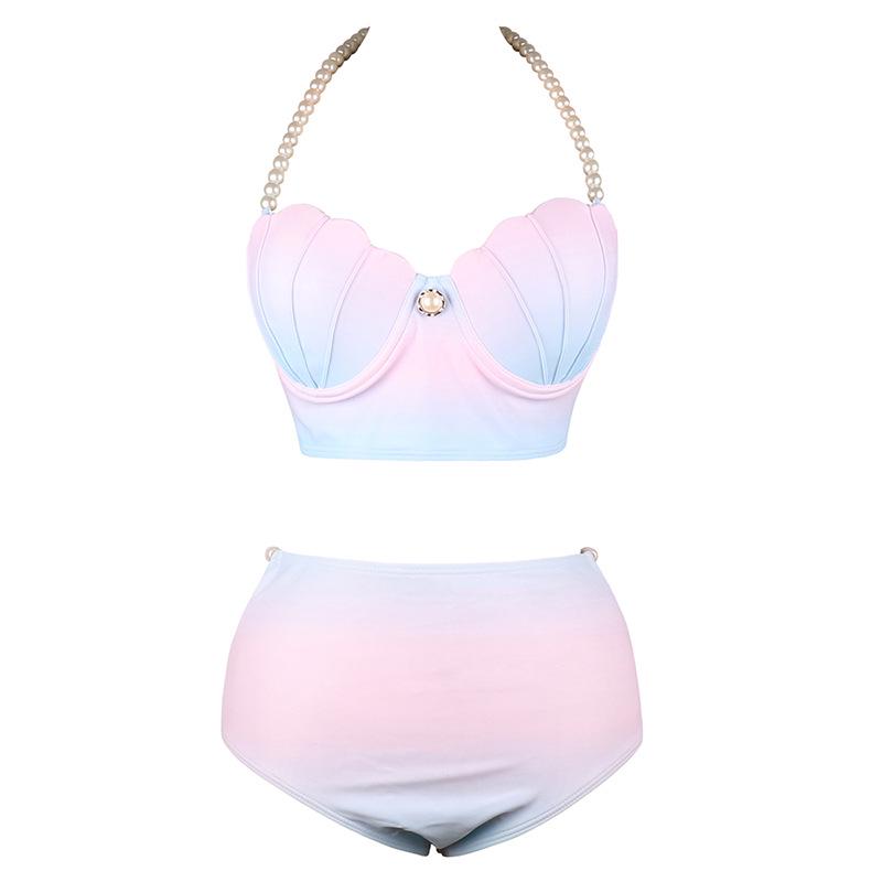 

2020 Градиентный Ракушечный Пуш-ап Бикини: Сексуальный купальник с юбкой и открытой спиной Extra Large