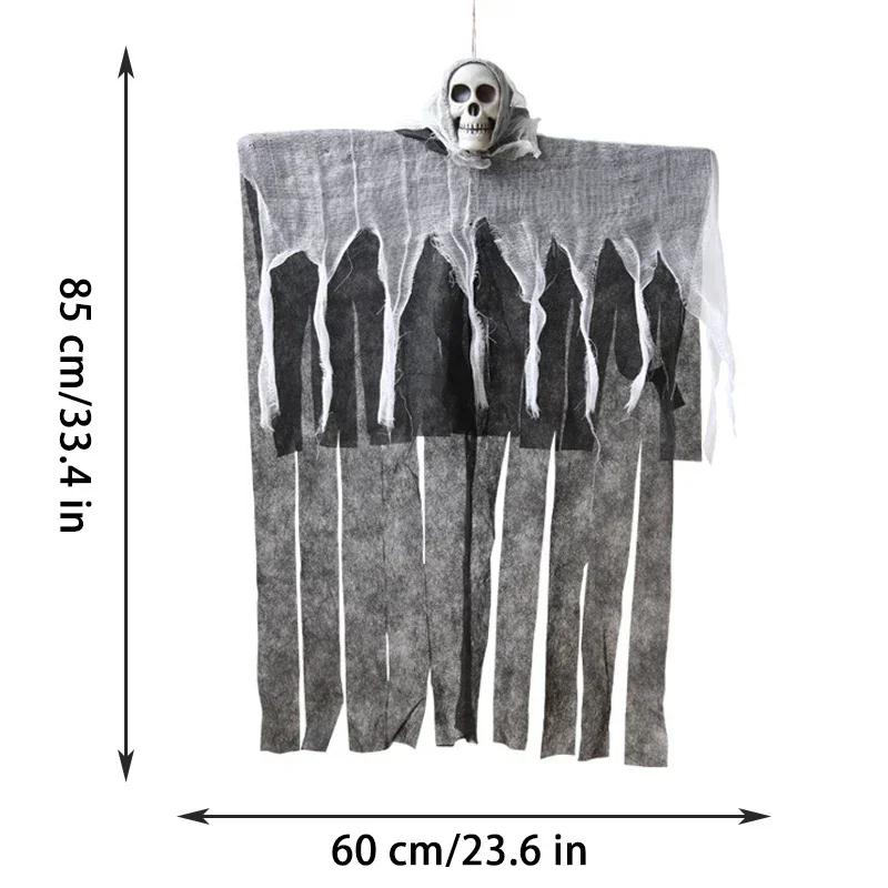 Halloween Hanging Ghost Skull Skeleton Gauze Scary Props Haunted House Outdoor Yard Garden Horror Decoration Lofytain