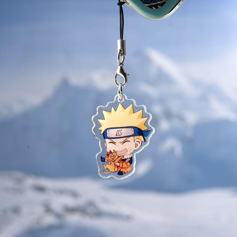 Anime Naruto Acrylic Keychain Accessaries Uzumaki Naruto Cartoon Keyring