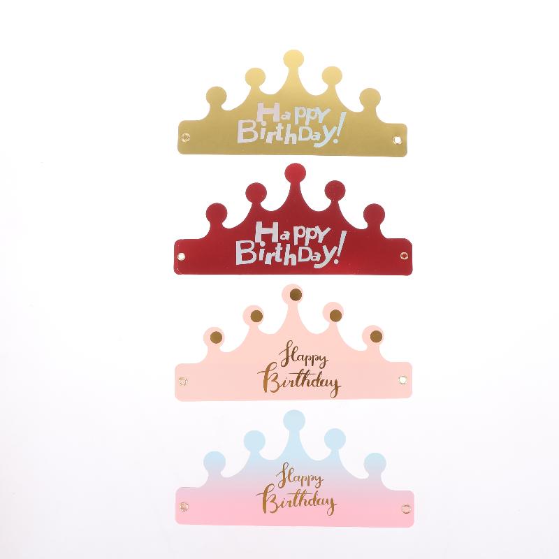 25Pcs Creative Happy Birthday Hat Crown Cap Diy Handmade Party Decor Po Prop For Adult Kids Cake Ornament
