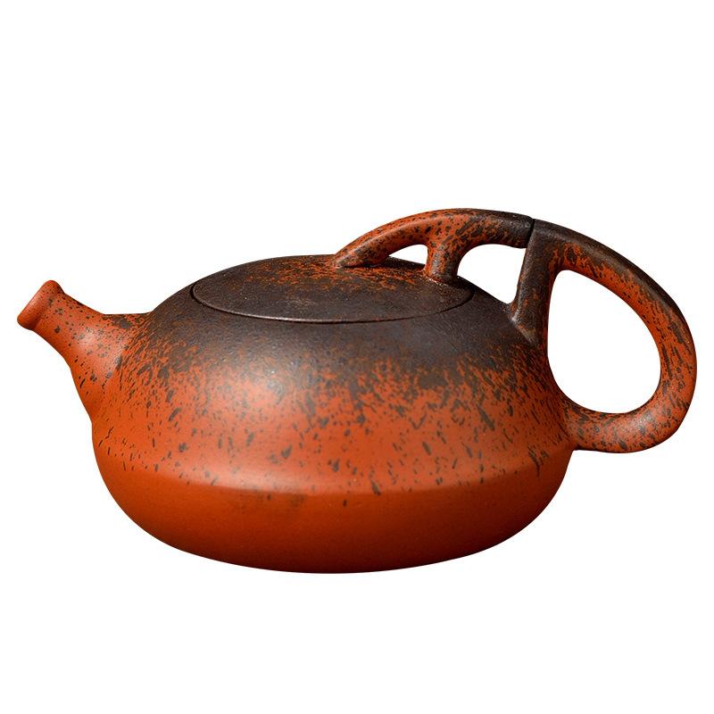 

Ретро цвет горящего дерева, ручной чайник из киноварной глины, набор для кунг-фу чая из фиолетового песка, заварник, бытовой чайник из красной глины