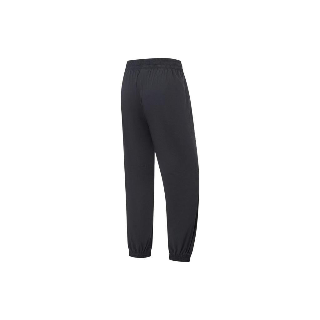 Li-Ning Solid Color Quick-Dry Drawstring Breathable Loose Sports Pants Women Bottoms Black AYKT500-3