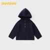 DUUDUU Children's Hooded Casual Long-Sleeve T-Shirt