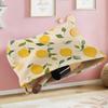 Fashionable Lemon-Print Corduroy Cosmetic Bag - Large Capacity, Perfect for Travel or as a Girl's Gift