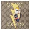 Gucci Bananya co-branded limited edition, printed brand logo, canvas leather trim, clutch, men's style, ebony color