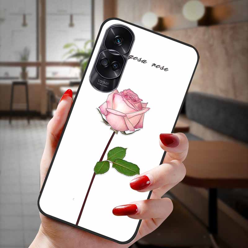 For Honor 90 Lite 5G Case 3D Flower Relief Emboss Silicon Back Cases For Honor 90 Cover Honor90 Pro 90Pro 90Lite Soft Protective