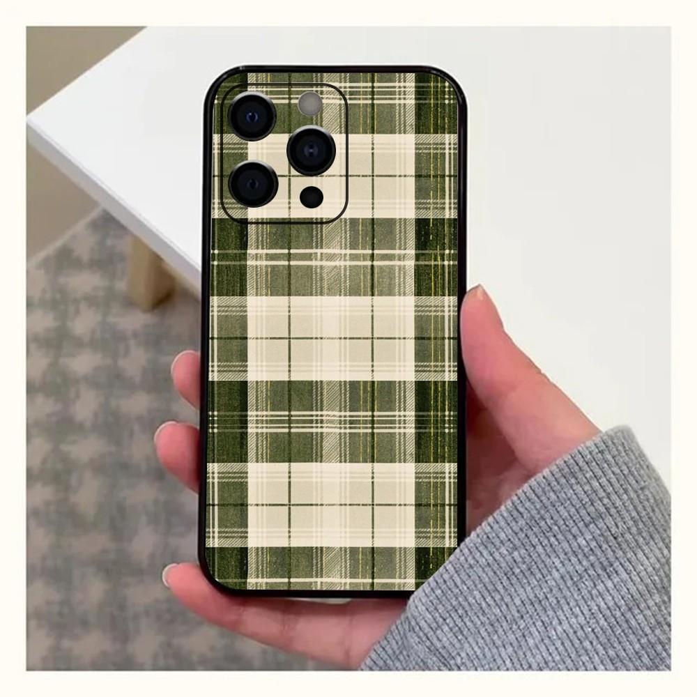 Scottish Plaid Warm Plaid Phone Case For Apple iPhone 15,14,13,12,11,Pro,X,XS,Max,XR,Plus,Mini Soft Black Cover