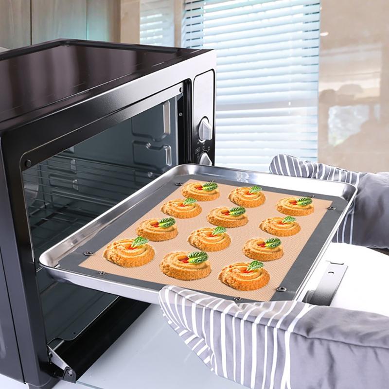 Leak Free Non-Stick Silicone Baking Mat Silicone Oven Liners With Button Reusable Food Safe Liners For Air Fryer Ovens Placemats