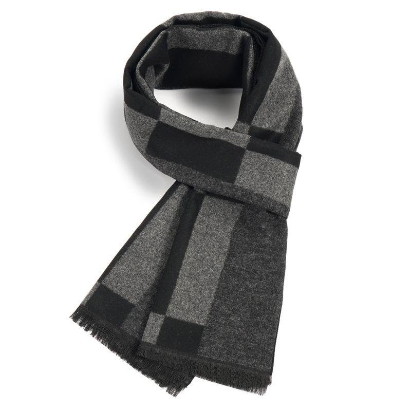 Men'S Scarves Men'S Winter Warmth Plaid Long Imitation Cashmere Men'S Scarves Custom