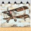 2D Plane Retro Aircraft Background Fabric Classic Aviation Theme Suitable for Bedrooms Living Rooms Polyester Fiber