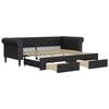 VidaXL Daybed with Trundle and Drawers Black 90x200 Cm Faux Leather 3197731