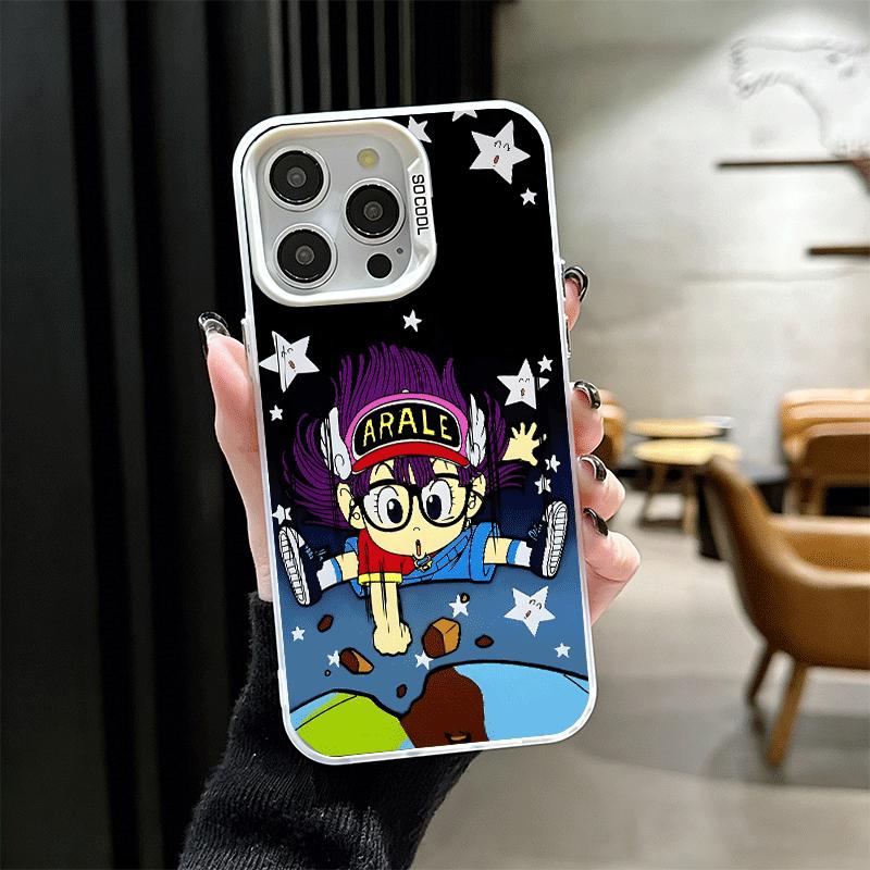 Arale S-Slump Anime Soft Phone Case for iPhone 15 16 17 Pro Max 17Air 16E 14 Plus 13 12 Mini Shockproof Cover Back Shell