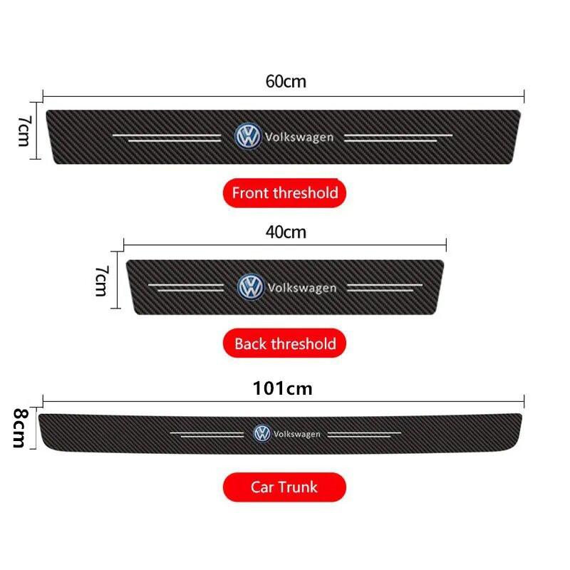 For VW Car Door Sill Plate Sticker Anti-scratch Strip Trunk Protection Decals for VW Polo Golf Passat Touran Jetta Interior Mouldings   AWY1