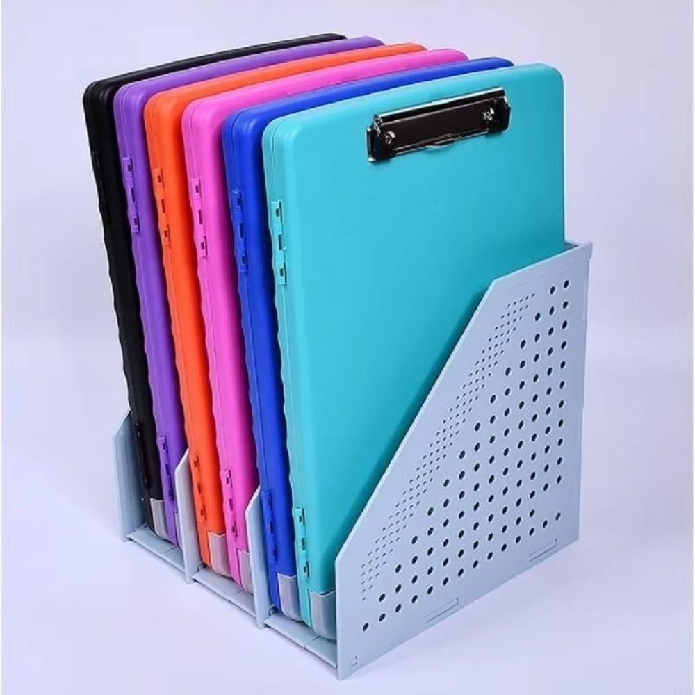 a4 Size File Organizer Plastic Document Box Practical File Folder with Clipboard School Use