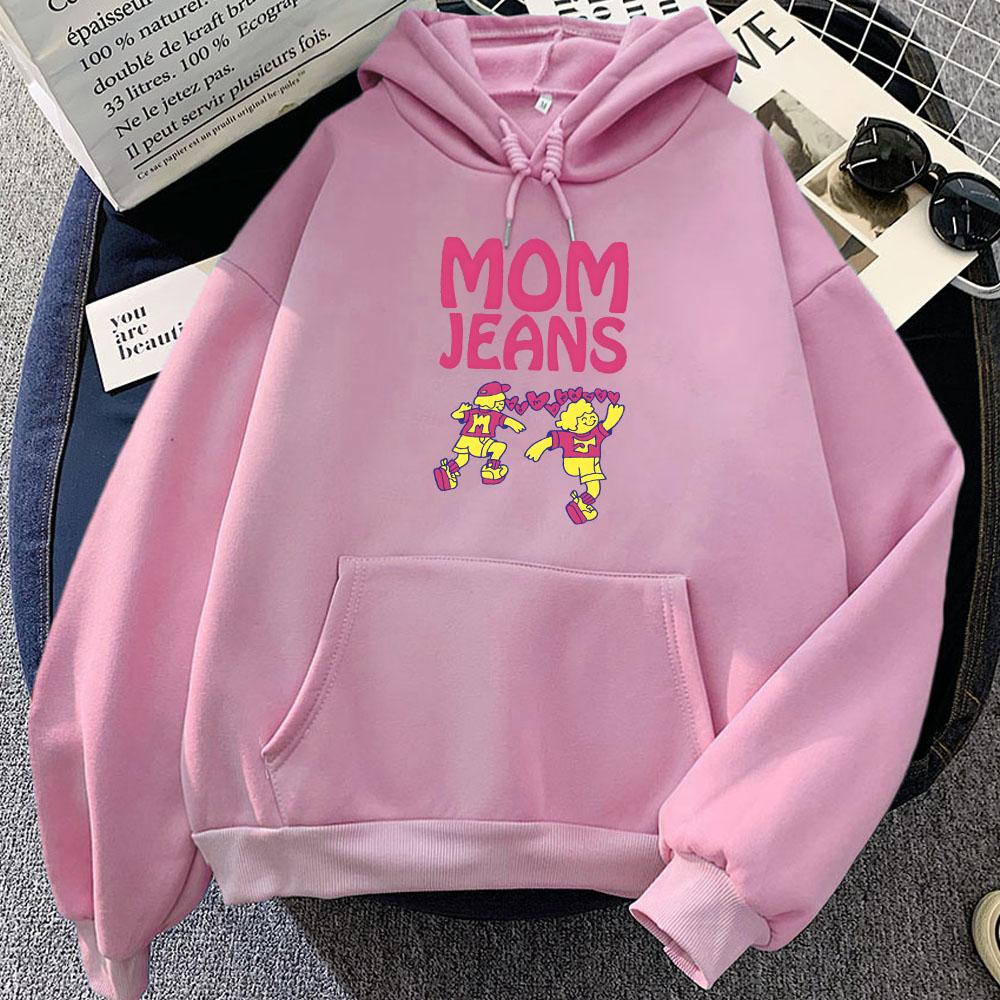 Funny Graphic Clothes Band Mom Jeans Band Streetwear Hoodies Long Sleeve Soft Hooded Pullovers Printing Women