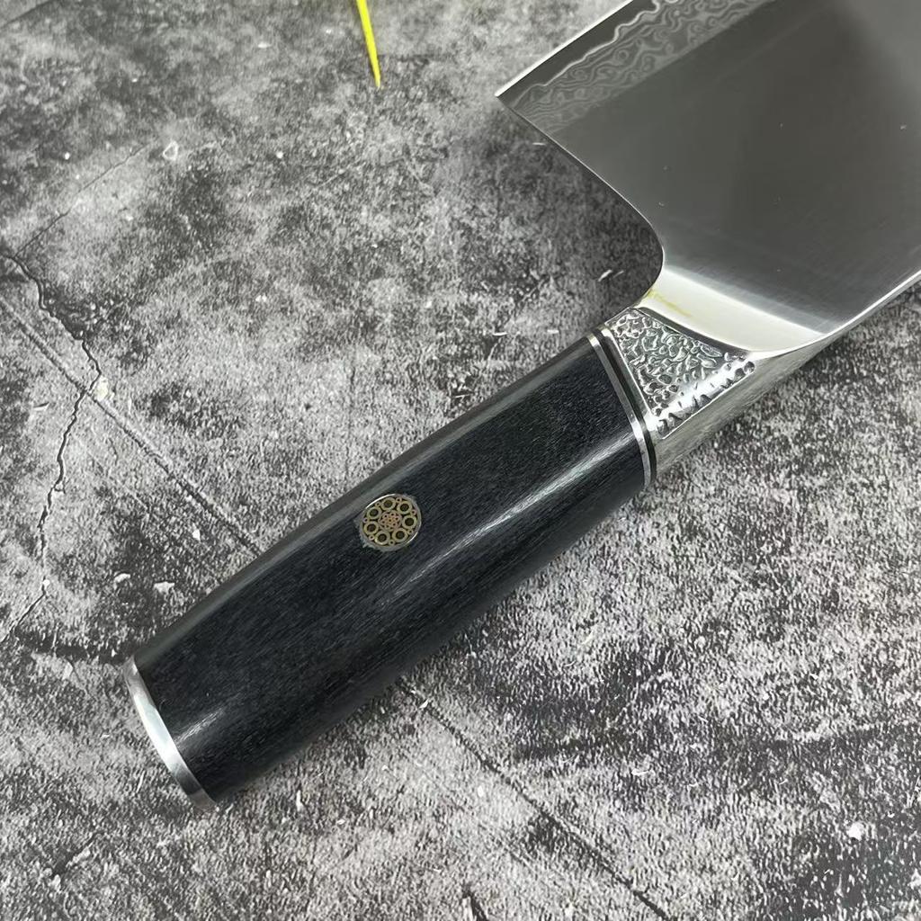 7.3 Inch Slicing Knife Welding Damascus Steel Blade Wood Handle Chef Cleaver Meat Cutting Vegetables Kitchen Knife China Messer