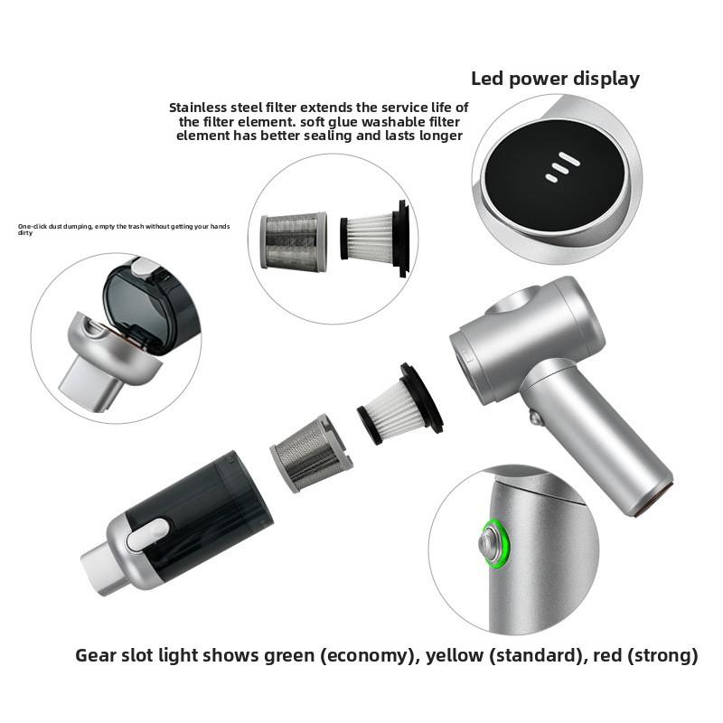 Wireless handheld brushless motor high suction car-mounted small home and car dual-use rechargeable vacuum cleaner