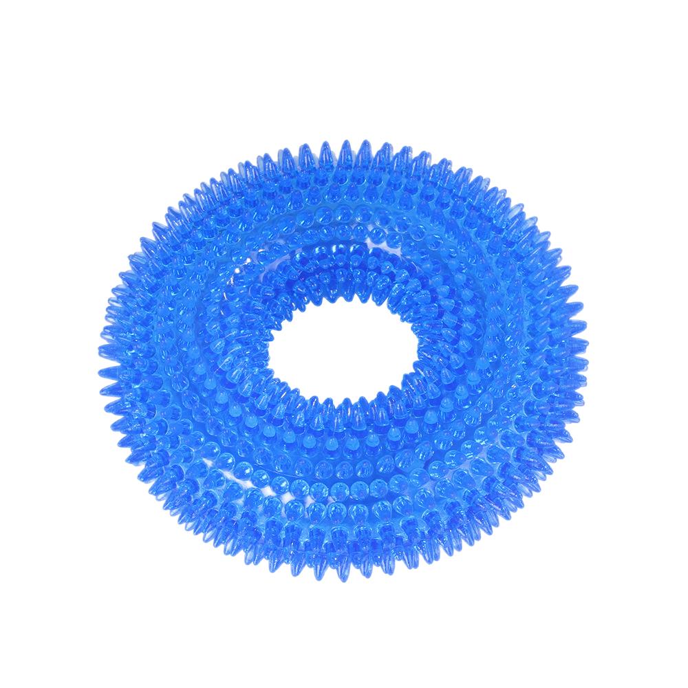 Pet Dog Toys Puppy Sounding Toy Molar Squeaky Tooth Cleaning Ring TPR Training Pet Teeth Chewing Toy Thorn Dog  Accessories