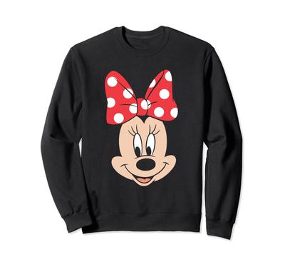 Disney Minnie Mouse Polka Dot Ribbon Big Face Sweatshirt