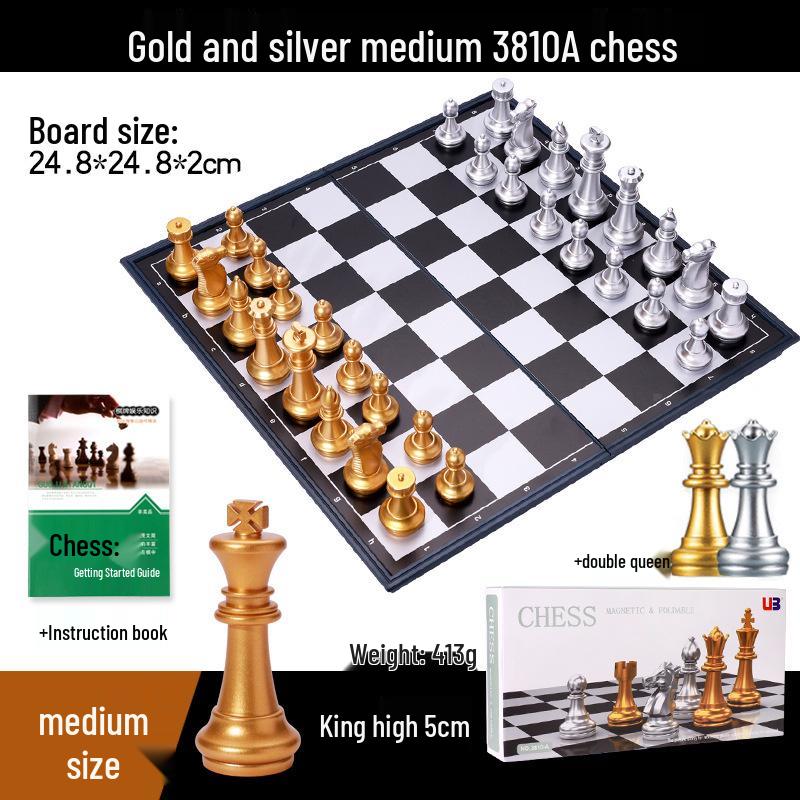 UB Magnetic Chess Set - Folding Chessboard for Beginners (Large & Medium Sizes)