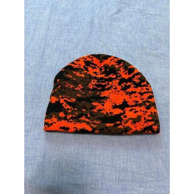 Used BEAMS Knit Hat Beanie Orange Camouflage