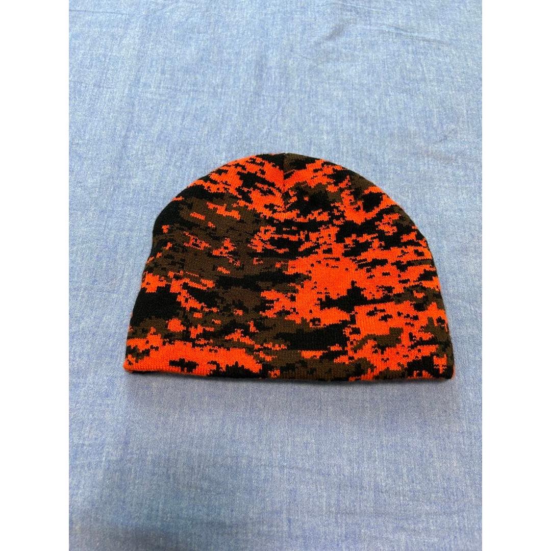 Used BEAMS Knit Hat Beanie Orange Camouflage