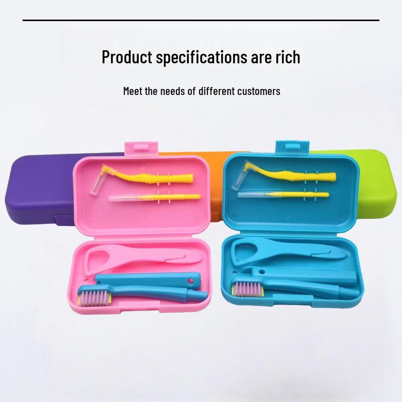 Orthodontic Care Kit: Interdental & Gap Brushes with Invisible Braces Toothbrush and Portable Storage Box