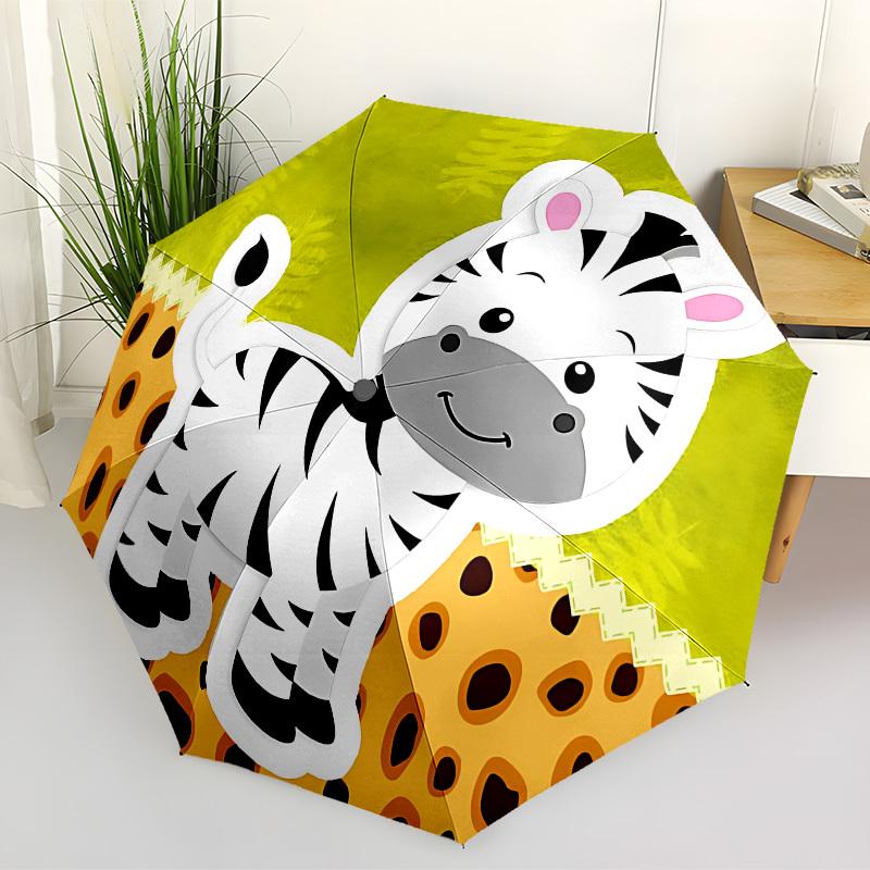 

1pc Zebra Print Automatic Open/Close Umbrella, Folding Compact Umbrella with Lightweight Design for Women/Men yy251028230