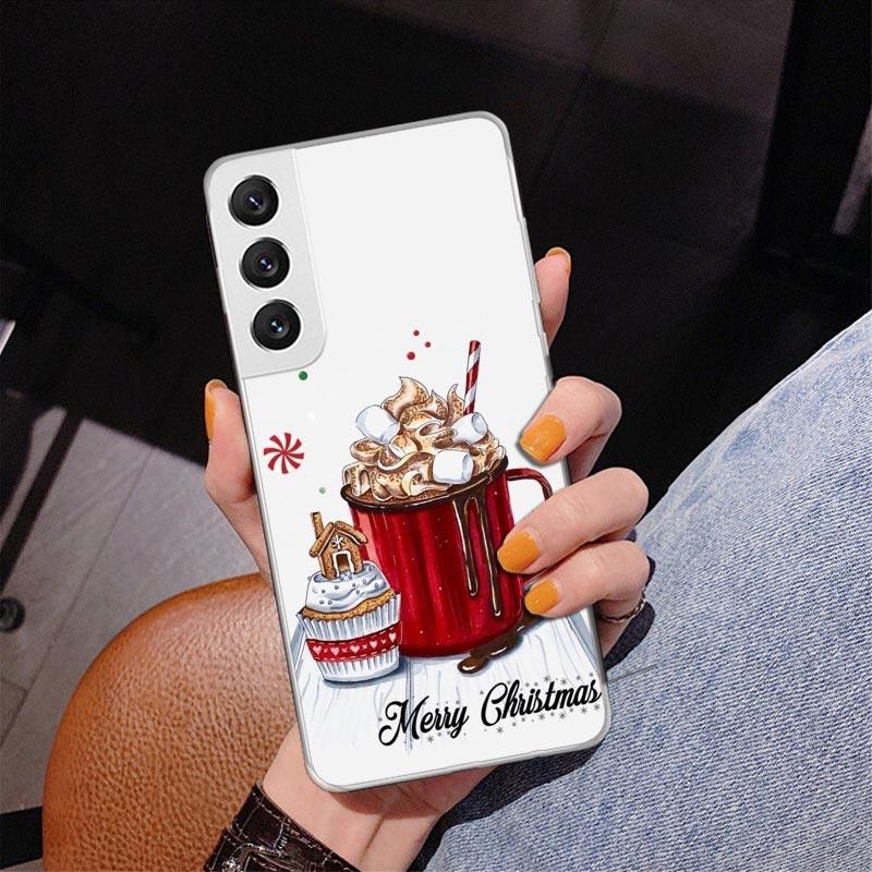 Winter Coffee Christmas Phone Case For Samsung Galaxy S24 S25 Edge S26 Ultra S23 S22 S21 Plus S20 FE + Personalized Print Cover
