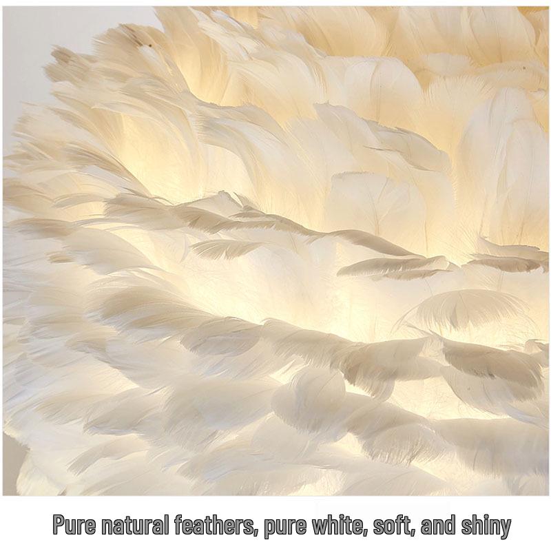 Nordic Gold Adjustable Feather Table Lamp - Stylish Bedside Decoration.