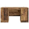 Desk with Shelf Rustic Wood Look 142.5 x 50 x 75 cm Particleboard