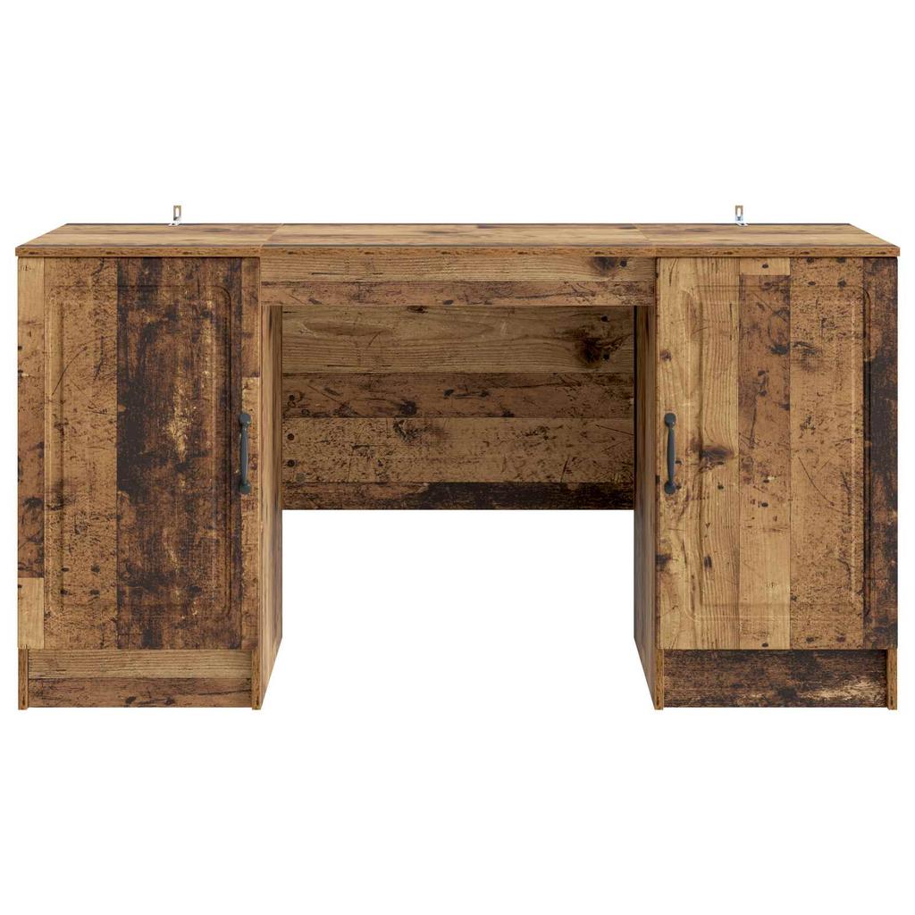Desk with Shelf Rustic Wood Look 142.5 x 50 x 75 cm Particleboard