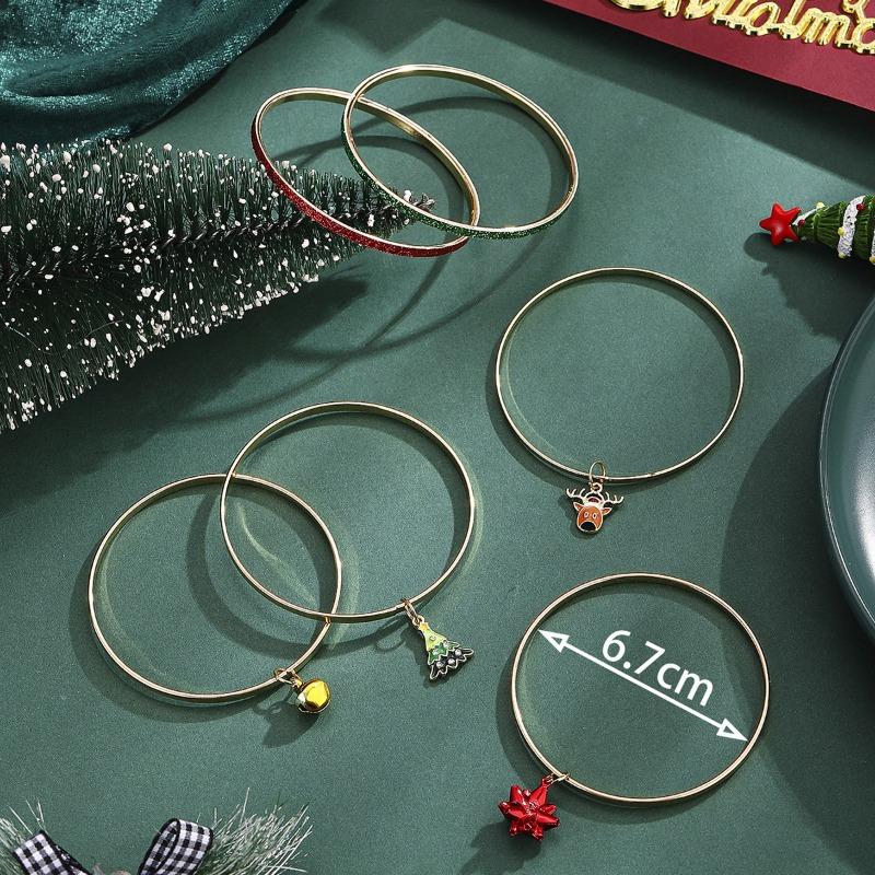 Christmas Ornaments Snowflake Christmas Hat Bracelet Elk Beaded Ladies Christmas Snowman Bracelet Set