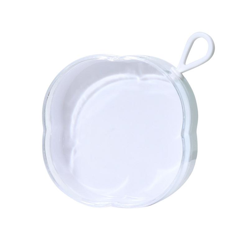 

1Pcs Empty Press-On Nail Storage Plastic Four-leaf Clover Shape Boxes With Lanyard Clear Nail Packaging Case Storage Tool білий