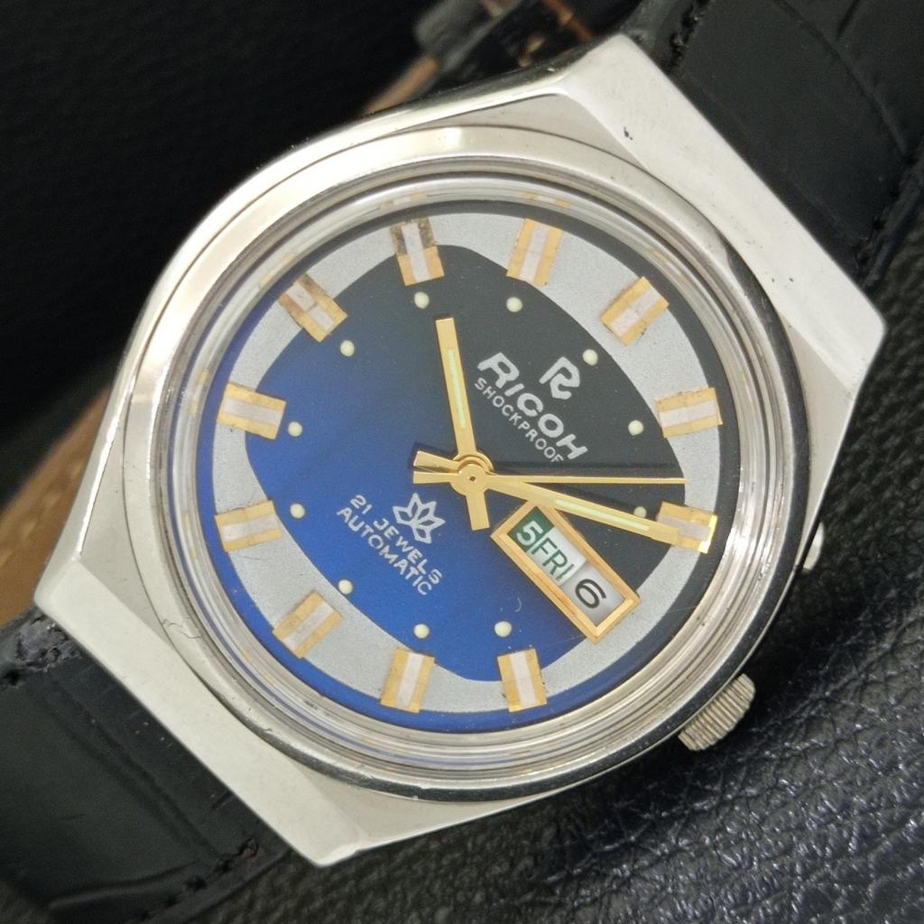 

ВИНТАЖНЫЕ АВТОМАТИЧЕСКИЕ ЧАСЫ RICOH R31 ЯПОНИЯ МУЖСКИЕ СИНИЙ ЦИФЕРБЛАТ a700742-5 R204-a700742