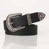 PU Leather Belt Vintage Carved Metal Buckle Design Belt for Men Women Hip Hop Style Fashion Accessories Suitable for Jeans Belt