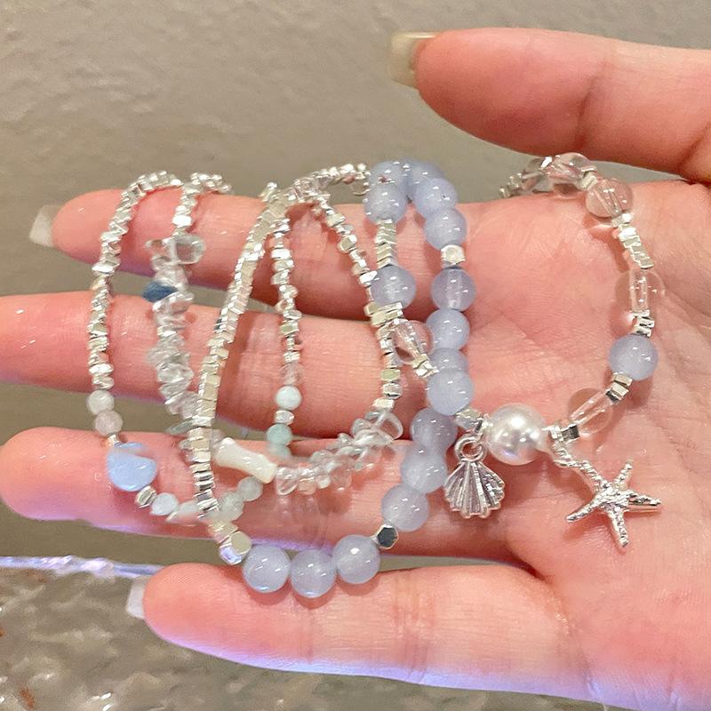 Optimera kristall svart gallstenspärla glas pärlarmband lätt lyx mode temperament mångsidig nisch design utsökta smycken