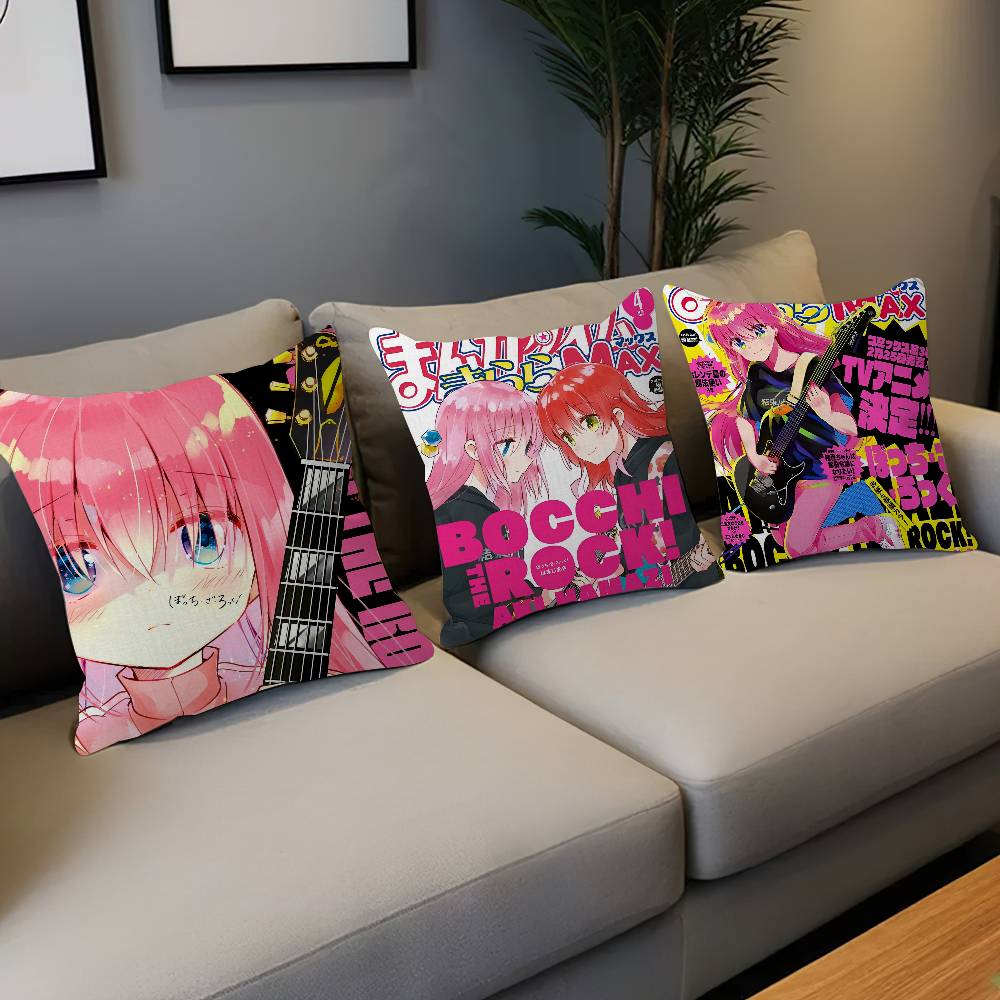 Anime Singer B-Bocchi The Rock! Personalized Picture Text Home Decorative Pillows Household Gifts 45x45cm