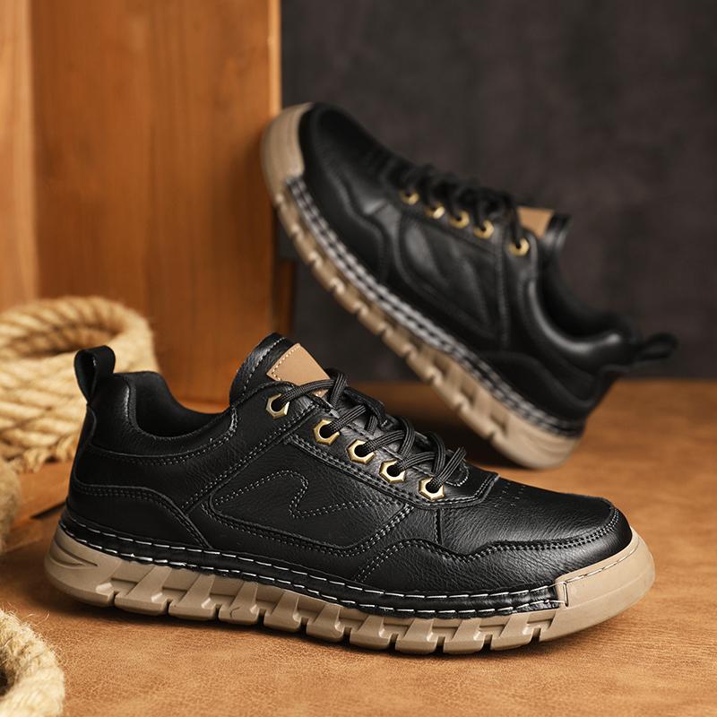 Prodyšné Retro Kožené Outdoorové Boty Měkké Pohodlné Odolné proti Opotřebení Pánské Designové Boty Tenisky Nové Pánské Ležérní Boty Vysoká Kvalita