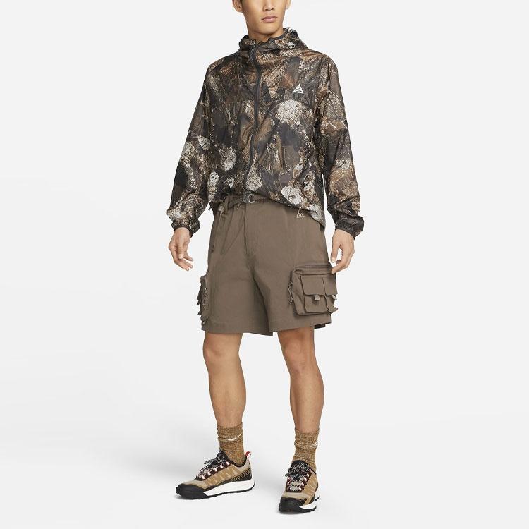 Men's Nike SS22 ACG Rock Full Print Casual Hooded Jacket Rock Gray DV6648-004