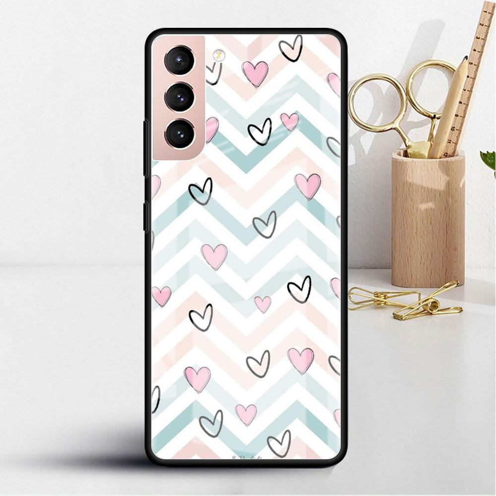 LIEBE Herz Glas Hülle Für Samsung Galaxy S22 S20 FE S21 Plus Handyhülle S10 5G S9 Note 20 Ultra 10 Lite Hülle