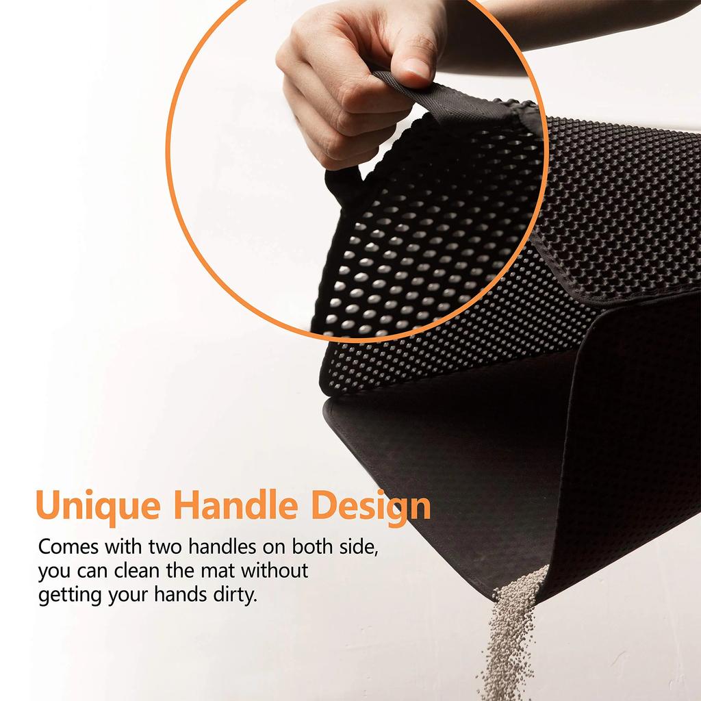 EVA Double Layer Cat Litter Mat Waterproof Urine Proof Trapping Mat Washable Easy to Clean Non-Slip Cat Litter Scratch Pad