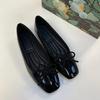 Sheepskin~ Invisible Inner Height Increase 5cm Shoes Versatile Bow Single Shoes Women's Head Leather Light Mouth Ballet Flats