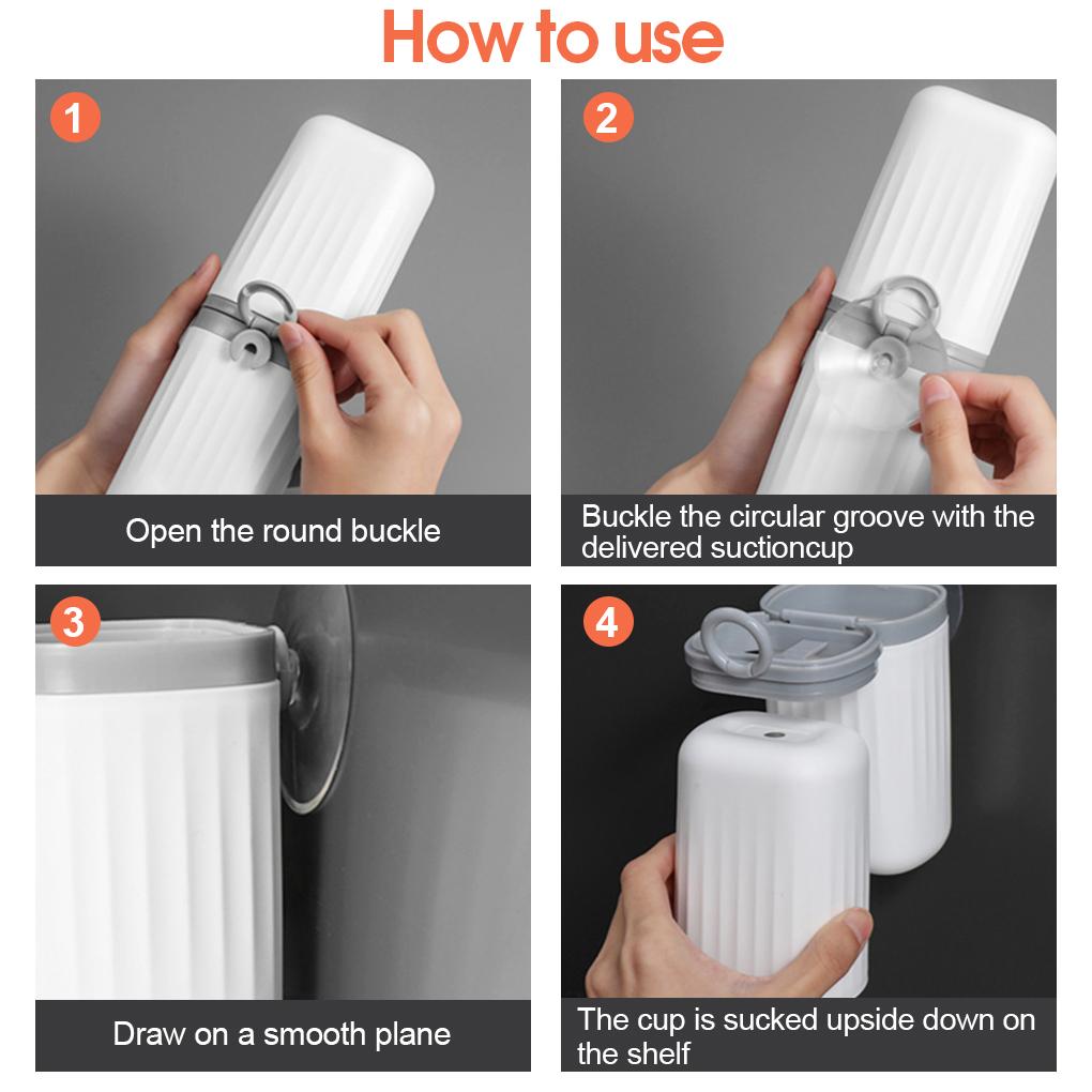 Toothbrush Case Wall Mounted Ple Toothpaste Container Multifunctional Dust Proof Sanitary Tool for Home Business Trips School