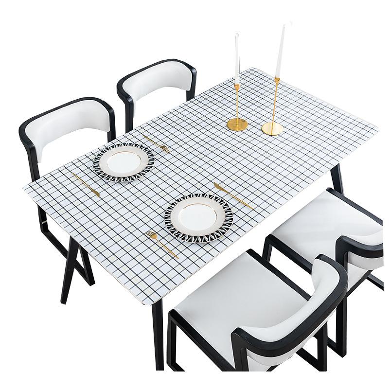 Modern Simple Pvc Waterproof, Oil-Proof And Anti-Scalding Leave-In Tablecloth Coffee Table Cloth Dining Table Mat Soft Glass Internet Celebrity