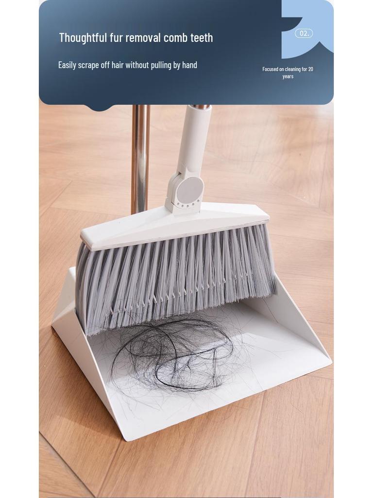Home Broom & Dustpan Set with Comb Teeth - Perfect for Living Room Floor Cleaning