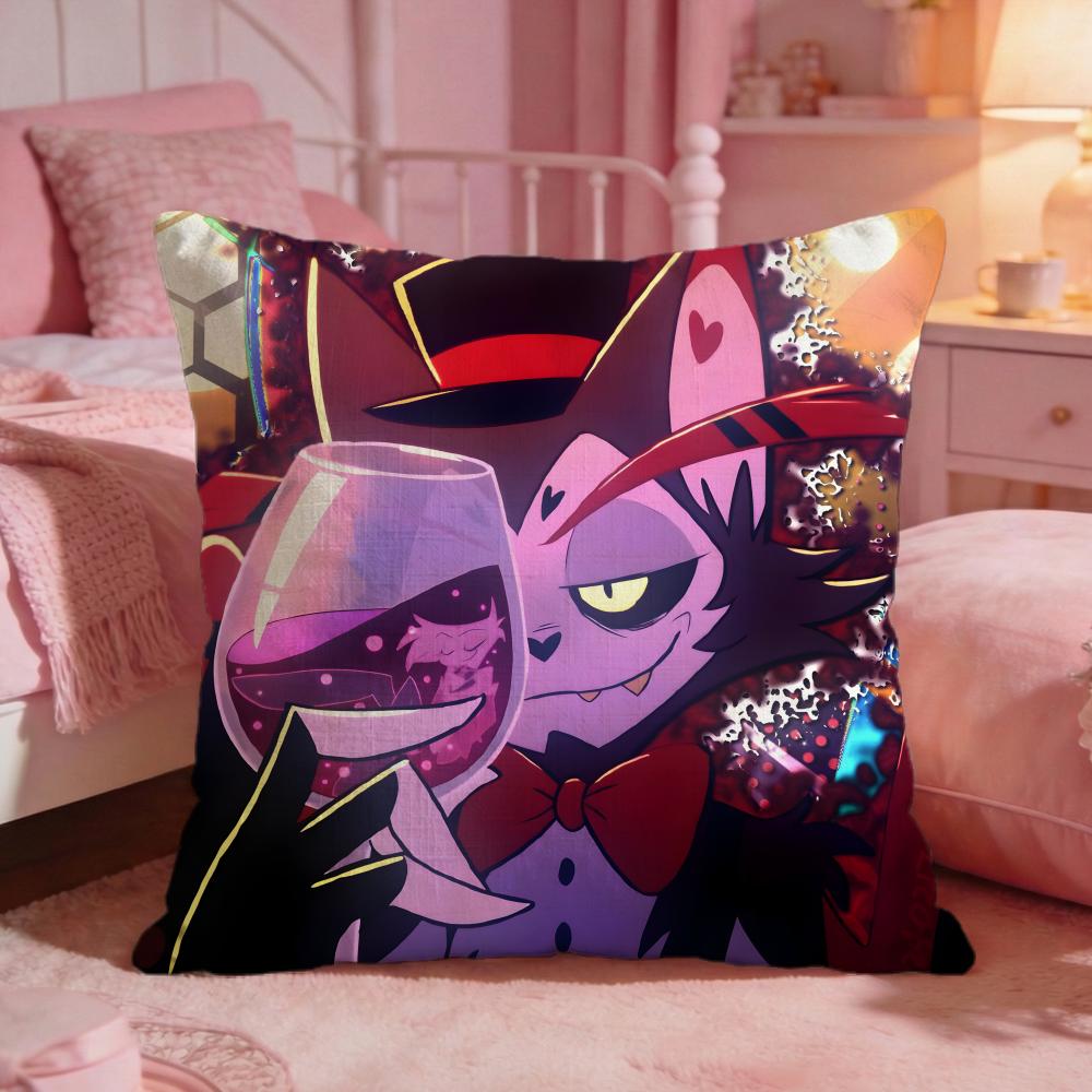 Hazbin HHotels Game Hot Cushion Cover Premium Comfort Reversible Pillow Cove Two In One Design For Any Room Car Interior